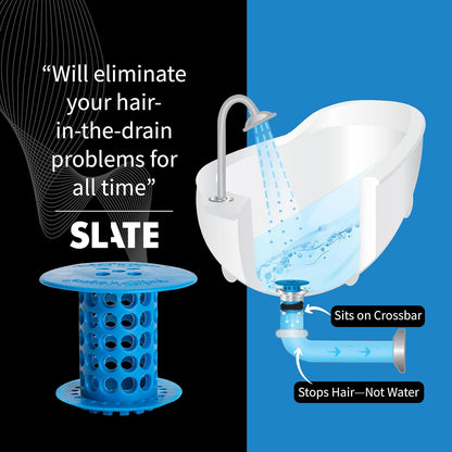 TubShroom Bathtub Drain Hair Catcher – in-Drain Tub Strainer & Clog Prevention Protector, Fits Standard 1.4”–1.75” Tub Drains, Easy Clean, Captures Human & Pet Hair Out of Sight (Gray)