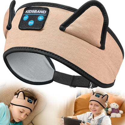 KIDSBAND Kids Bluetooth Headphones, Sleep Headband [Wireless & Wired Playback 2in1] Foldable Headphones for School/Travel/Tablet/Sleep