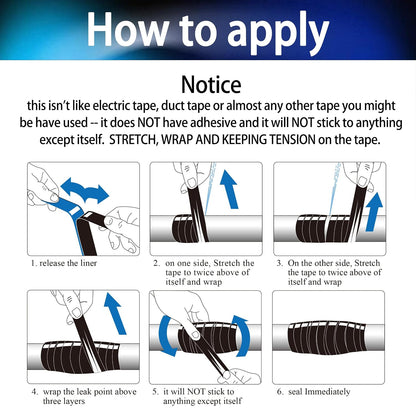 Self-Fusing Silicone Tape, 1’’x10’ Self-Welding Repair Tape for Pipe and Tube Leak, Electrical Cable, Outdoor Coax, Emergency Repair, Plumbing Sealing.