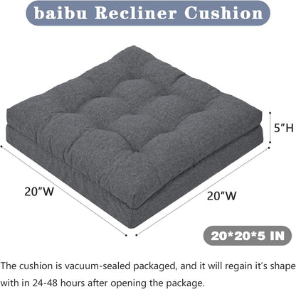 baibu Memory Foam Recliner Cushions for Elderly, 20 x 20 x 5 Inch,Dark Grey