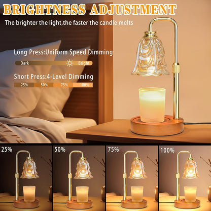 XJZJY Pink Flower Candle Warmer Lamp with Timer, Birthday Gifts for Women