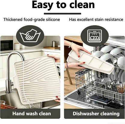 Kitchen Sink Splash Guard Gen2-30" x 6'' Silicone Sink Mat Splash Guard fit for Countertop, Bathroom,Farmhouse,RV by EBIGIC (Grey)