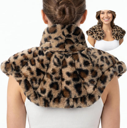 MORLIDEN Microwavable Heated Neck Wrap Warmer and Shoulder Weighted Heating Pad Microwave for Hot and Cold Compress - Purple