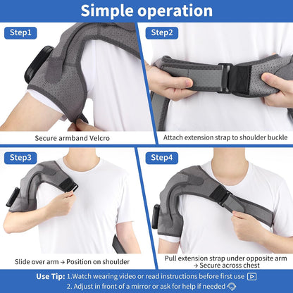 Shoulder Heating Pad Cordless, FSA Eligible Items List Shoulder Massager for Pain Relief Deep Tissue, Heated Shoulder Brace Wrap HSA Approved Products Only