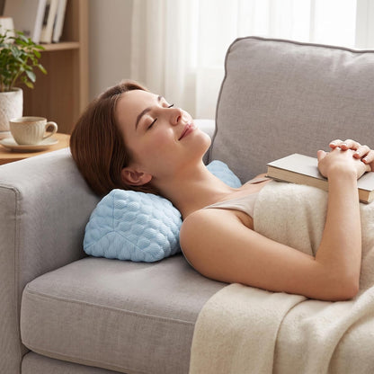 Buckwheat Cervical Pillow, Adjustable Neck Support Pillow for Sleeping, Organic Buckwheat Hull Pillow, Firm Breathable Neck Roll Pillow with Removable Cover for Back and Side Sleepers