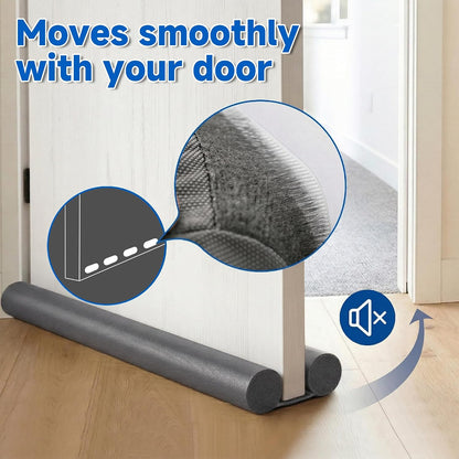 MAXTID Under Door Draft Stopper for Bottom of Doors 38" Black | Door Blocker Noise Reduce Light Cold Air Guard Breeze Sound Proof Door Sweep Door Seal Insulation Strip Gap Filler