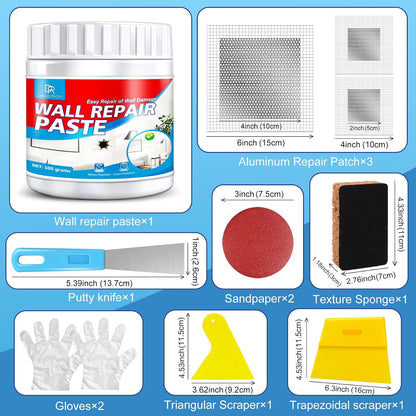Drywall Repair Kit, 18oz Drywall Hole Patch Repair Kit Wall Patch Repair | White Waterproof Wall Repair Putty for Dents, Cracks, Nail Holes and Other Defects on Walls From Garage, Classroom & Home