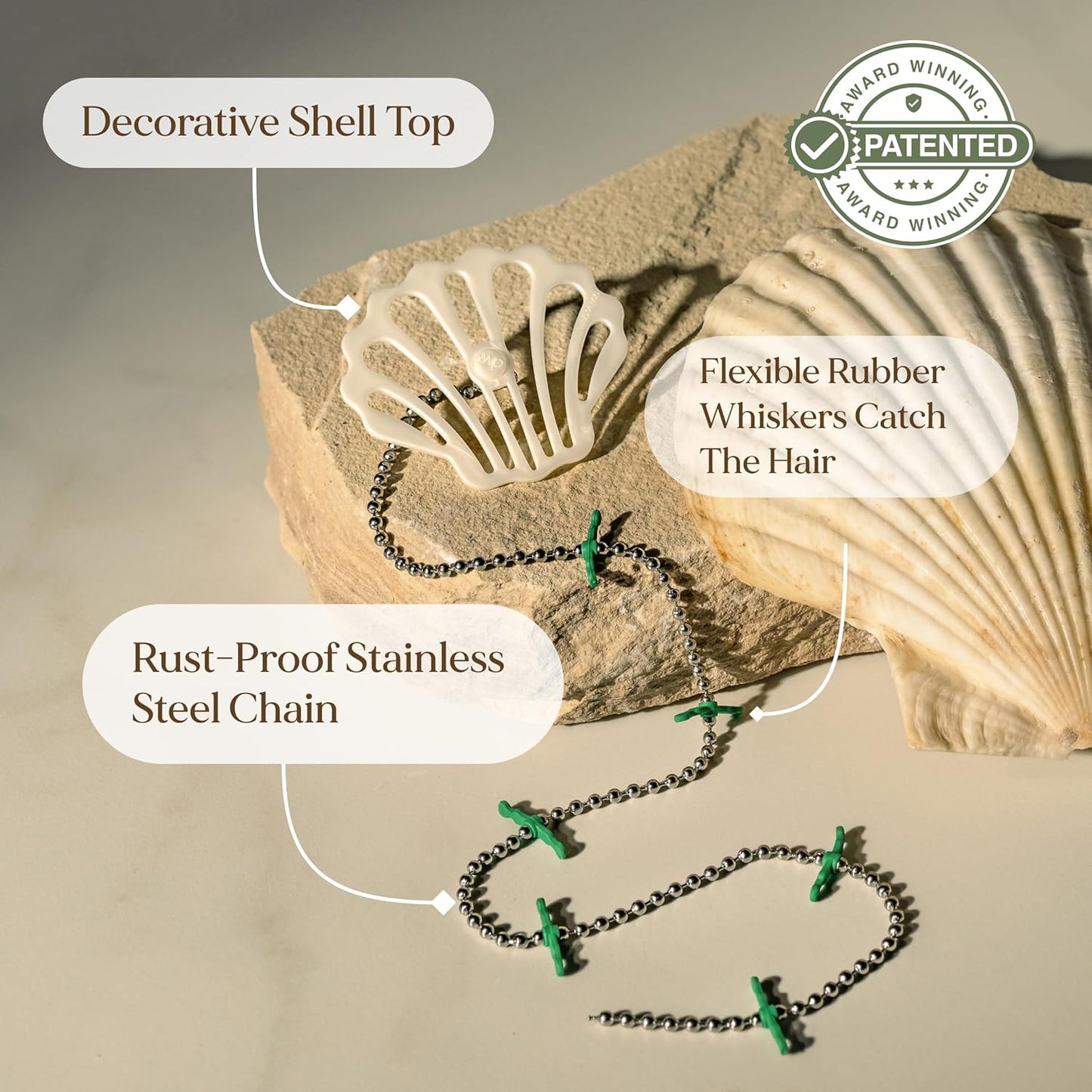 Shower Drain Hair Catcher – Disposable Bathroom Hair Trap, Easy to Install in Shower Drain Cover, Helps Prevent Clogs – As Seen on Shark Tank – Silver Flower (4-Pack)