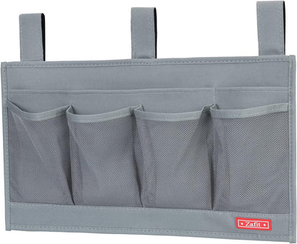 Zafit Hanging Bedside Caddy, Bedside Storage Organizer for Magazine, Phone, Remote control (Classic4 Pockets-Black)