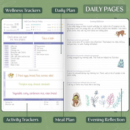 Legend Self-Care Journal – Guided Daily Reflection Journal to Support Mental & Physical Health – Daily Mood, Meditation & Personal Development Notebook – 7.1x10.5”, Lasts 3 Months (Turquoise)