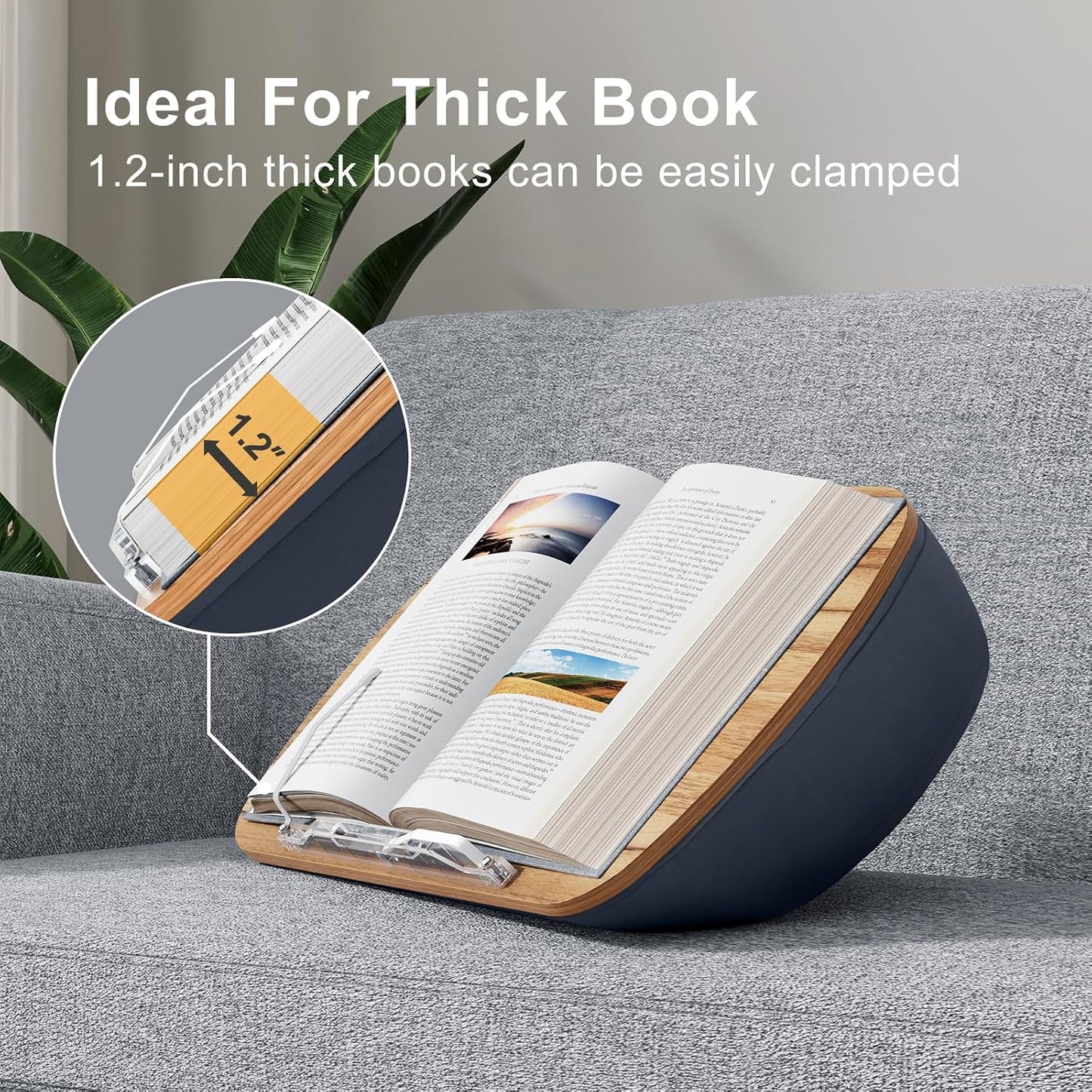 ERGONOV Lap Beanbag Book Stand for Hands Free Reading Comfortable Reading Pillow Stand Minimize Neck Strain Perfect Idea for Book Lovers in Dorm Room or Anywhere Else with Bookseat(Gray) | Minimize Neck Strain Perfect Idea for Book Lovers in Dorm Room or