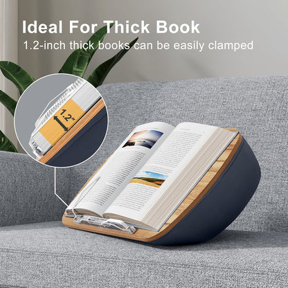 ERGONOV Lap Beanbag Book Stand for Hands Free Reading Comfortable Reading Pillow Stand Minimize Neck Strain Perfect Idea for Book Lovers in Dorm Room or Anywhere Else with Bookseat(Gray) | Minimize Neck Strain Perfect Idea for Book Lovers in Dorm Room or