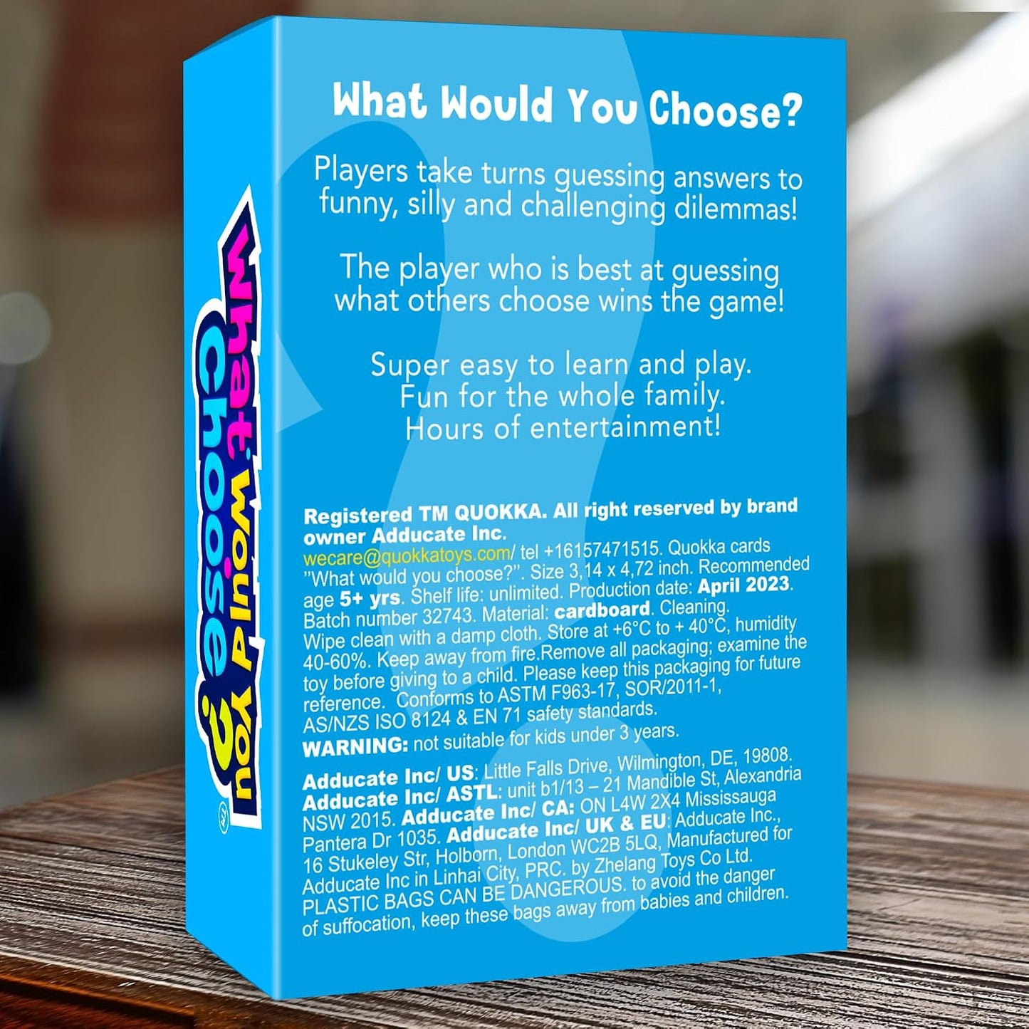 QUOKKA Card Game for Teens, Kids, Adults – 500+ Hilarious Travel & Vacation Scenarios | Funny Getaways What Would You Choose Challenge | Family Nights & Party Game for Friends, Road Trips & Sleepovers