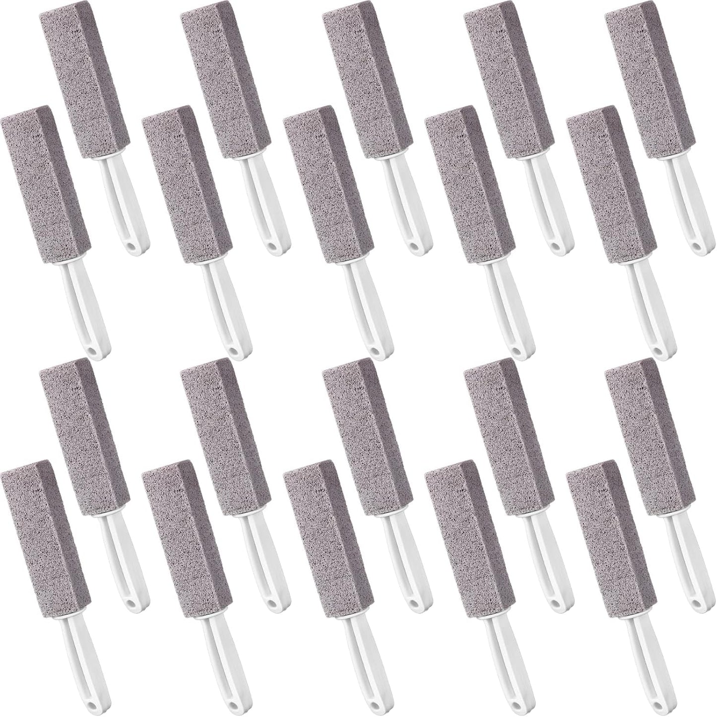 Vesici 20 Pieces Pumice Cleaning Stone with Extra Long Handle Pumice Stone Toilet Bowl Cleaner for Toilet, Bathtubs, Sinks, Swimming Pool, Grills, Kitchen, Household Cleaning