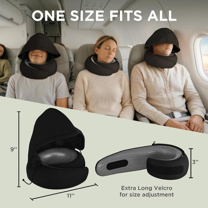 Dot&Dot Twist Memory Foam Travel Pillow, Bendable Neck Pillow for Airplane, Car and Home, 26-Inch Adjustable Roll with Washable Cotton Cover, Gray