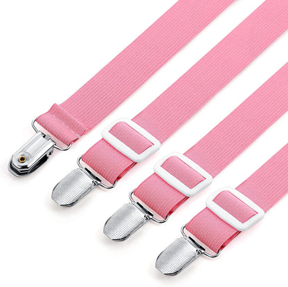 Boao 12 Pcs Bedsheet Strap Elastic Clip, White, 4-8 Inch Length