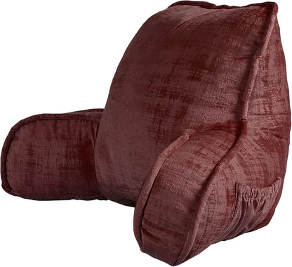 DIY Assembly Art Velvet Backrest Reading Bed Rest Pillow with Arms & Pockets, 18" H for Sitting in Bed Couch Sofa, Back Support Cushion with Removable Cover, 20"x18"x17", Aqua