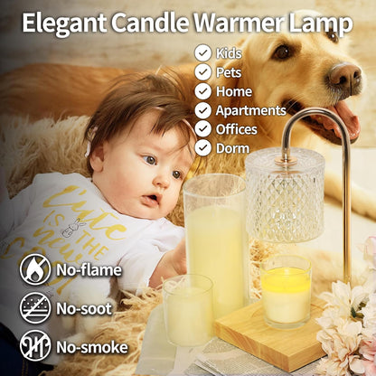 TigQiang Candle Warmer Lamp with Timer, Birthday Gifts for Women, Amber