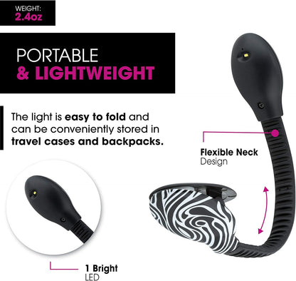 French Bull Rechargeable Sculpt Book Light (Black and White Marble)