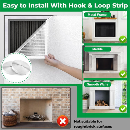 Forestchill Fireplace Cover, 3-Layer Insulation Fireplace Draft Stopper with Velcor, Keep Drafts Out & Prevent Heat Loss, 39" x 55", Easy Cut to Fit