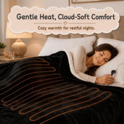 Soypipo Electric Heated Throw Blanket 50"x60", Faux Fur Plush with 4 Heat Settings & 2/4/8/10H Auto Shut-Off, Overheat Protection, Machine Washable, for Office & Chair, Dark Grey