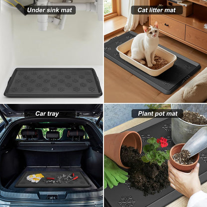 Azadx Heavy Duty Boot Trays Natural Rubber Shoe Mat Tray for Entryway | Ultra Large Boot mat Tray Multi-Purpose for Outdoor Door Mats, Waterproof Durable Shoe Tray 16x42 Inch