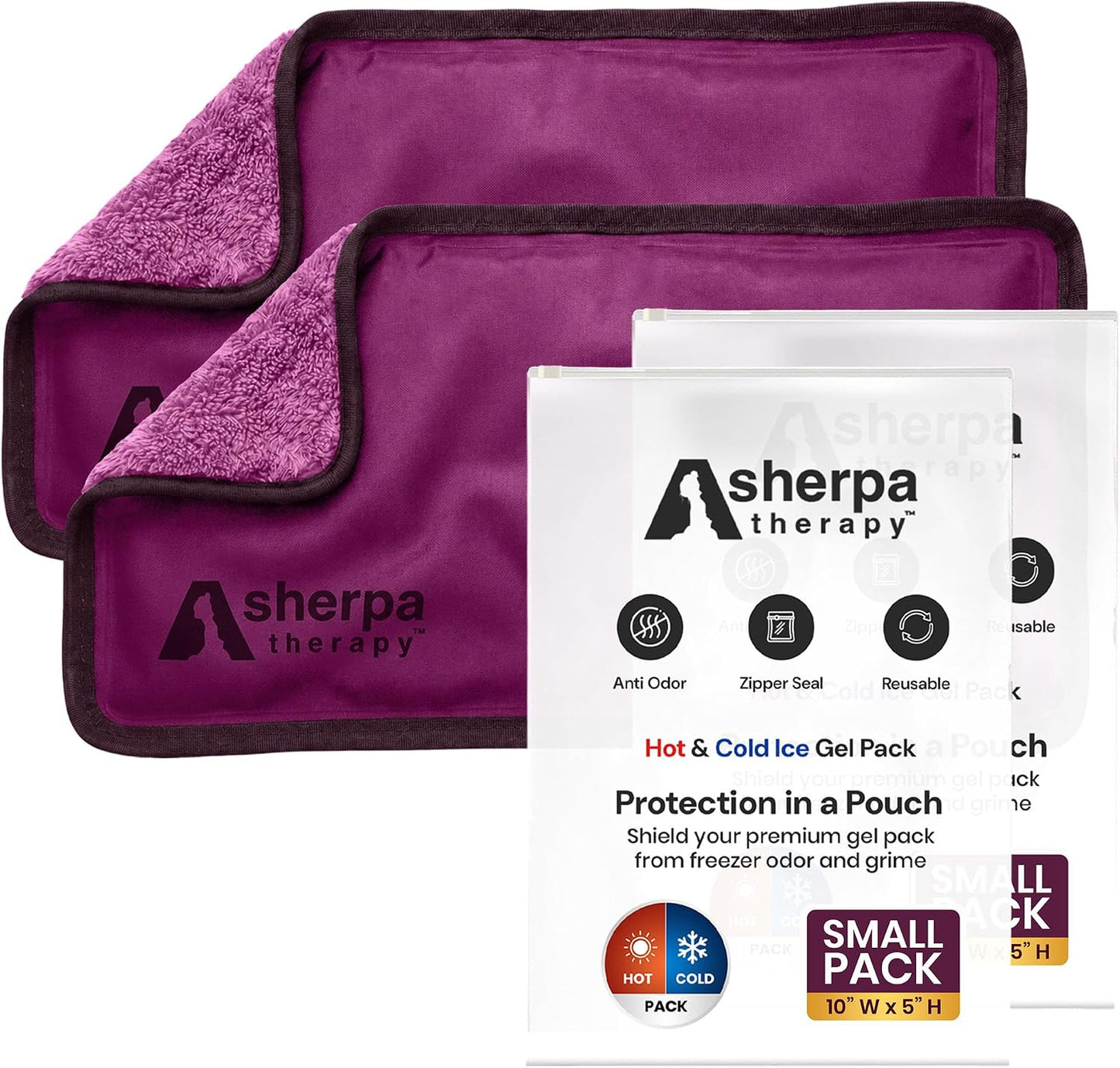 Medium Flexible Gel Ice Packs Reusable - Hot and Cold Soft Ice Packs for Injuries Reusable for Ankle, Arm, Foot, Leg, Back Pain Relief - 8" x 12" - Purple