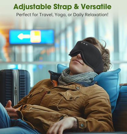 BambooCotton 3D Bluetooth Sleep Mask, LC-dolida 2026 New Sleep Headphones, Wireless Comfort, Sustainable Luxury for Better Sleep