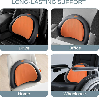 Skechers Lumbar Pillow Premium Memory Foam,Double-Layer-Office Chair Cushion for Tailbone Pain Relief,Butt Pillow for Office Chair,Car seat Cushion,Long Sitting Office Workers,and Car Drivers,Black