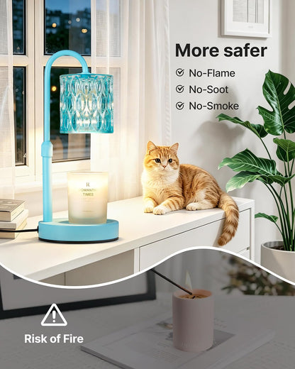 CASTLELIFE Dimmable Candle Warmer Lamp with Timer, Height Adjustable Candle Warmer for Jar Candles, Electric Wax Melt Warmer for Home Decor House Warming Gifts, Birthday Gifts for Women, Black Clear