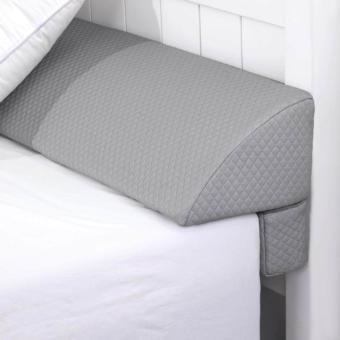 HOMBYS Wedge Pillow Headboard for Bed Gap,Foldable Bed Wedge Gap Filler Queen Size,Matterss Gap Filler,Multi Functional Bed Crack Pillow, Fill The Gap (0-7") Between Your Headboard and Mattress,White
