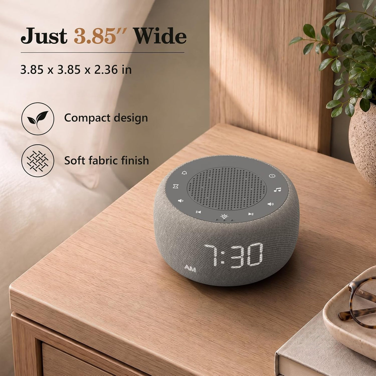 Buffbee Pro 2nd Gen| Sound Machine, Alarm Clock with Bluetooth Speaker