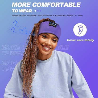 LC-dolida Sleep Headphones Headband Bluetooth 5.4, Sports Headband Earphones Wireless with Speaker Microphone USB C for Women Sleeping Gift Workout Jogging Yoga Insomnia Travel Meditation, Butterfly