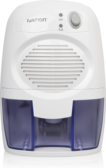 Ivation IVADM10 Powerful Small-Size Thermo-Electric Dehumidifier - for Smaller Room, Cupboard, Basement, Attic, Stored Boat, RV, Antique Car,White