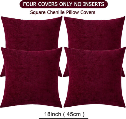 GAWAMAY Lumbar Support Pillow Decorative Rectangle Throw Pillow Covers 12"x20" Inch Set of 2, Soft Chenille Fall Pillowcase for Living Room Bedroom Sofa Couch Cushion Cover Grey 30x50cm (No Insert)