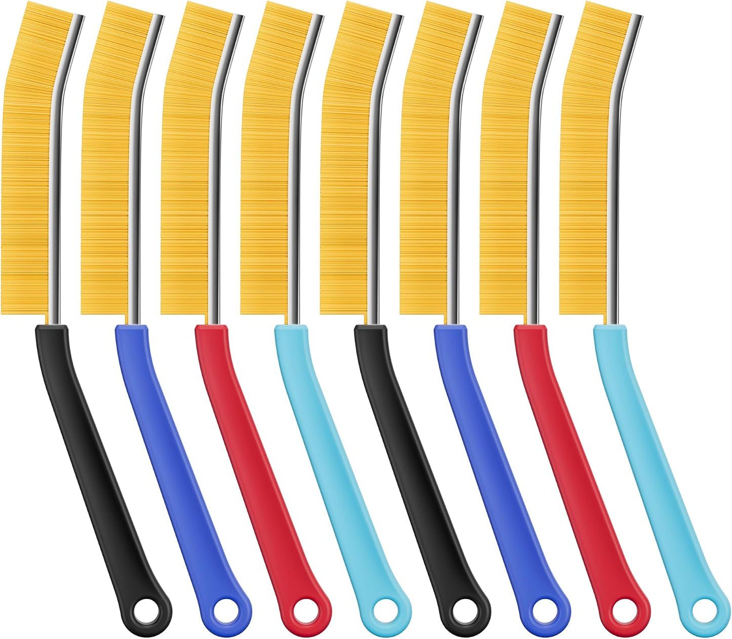 JOYMOOP 4 Pack Crevice Cleaning Brush, Hard Bristle Grout Brush, House Cleaning Supplies, Magnetic Gap Cleaning Brush for Kitchen, Bathroom, Window, Toilet, Multifunctional Cleaning Tools-4 Colors
