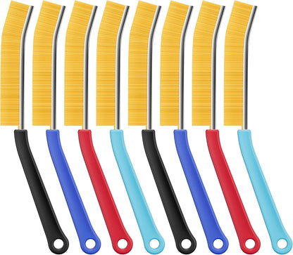 JOYMOOP 4 Pack Crevice Cleaning Brush, Hard Bristle Grout Brush, House Cleaning Supplies, Magnetic Gap Cleaning Brush for Kitchen, Bathroom, Window, Toilet, Multifunctional Cleaning Tools-4 Colors