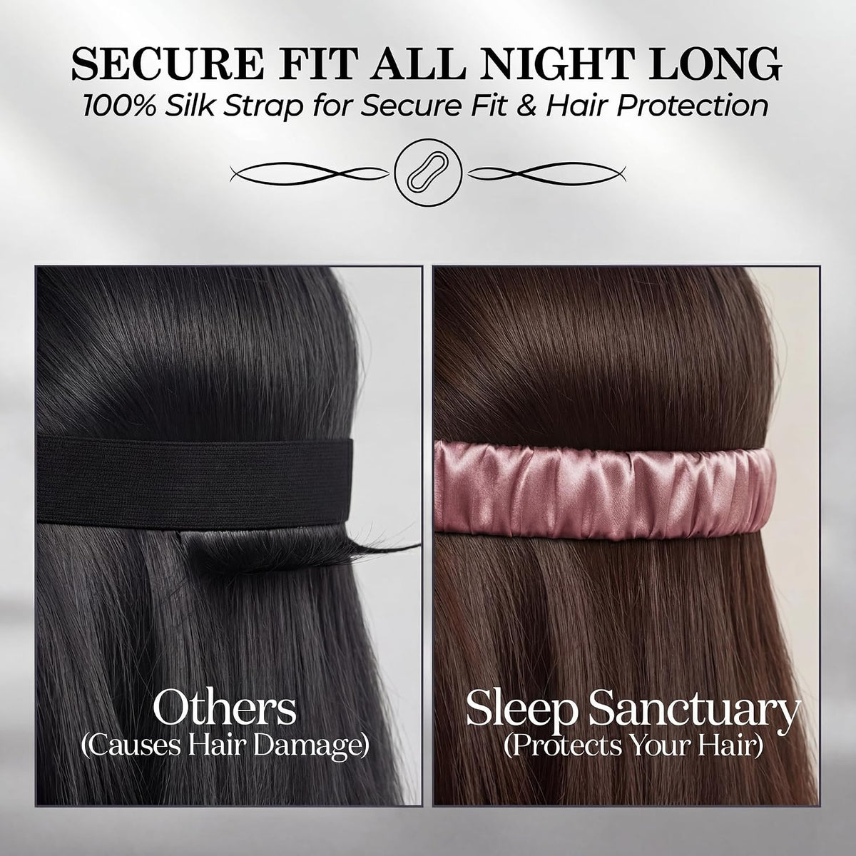SLEEP SANCTUARY 100% Pure Mulberry Silk Sleep Mask - 22 Momme Light Blocking 3D Contour Silk Eye Mask for Sleeping - Secure Fit for Side Sleepers, Women & Men - Cloud Soft (Misty Blue)