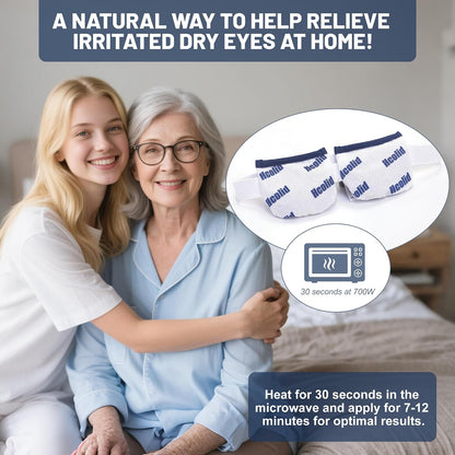 Heated Eye Mask for Dry Eyes Microwavable Eye Compress Moist Heat Eye Pad White 1pc