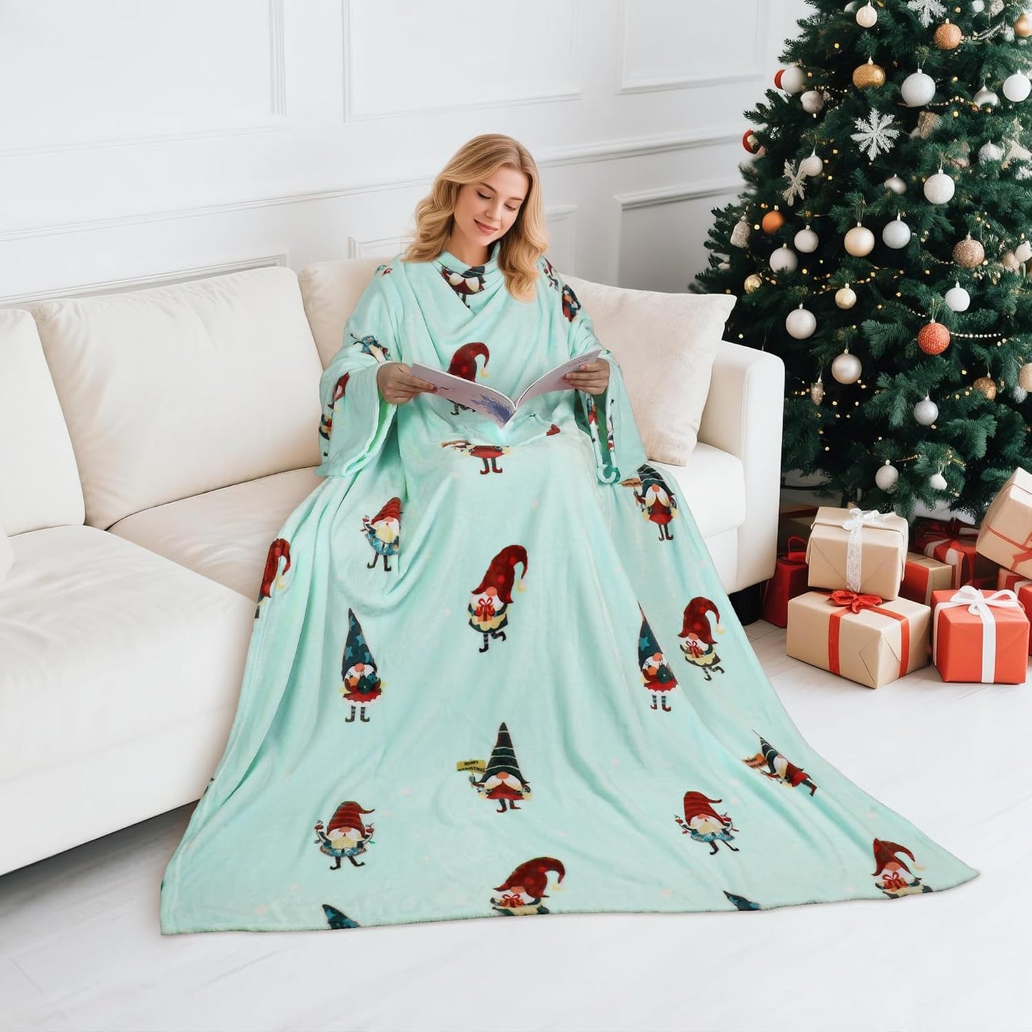 Catalonia Wearable Blanket with Sleeves for Women & Men, Fleece Wrap Throw | Cozy Sleeve Design for Hands-Free Comfort, Perfect for Reading, TV Time & Relaxing, Christmas & Birthday Gift