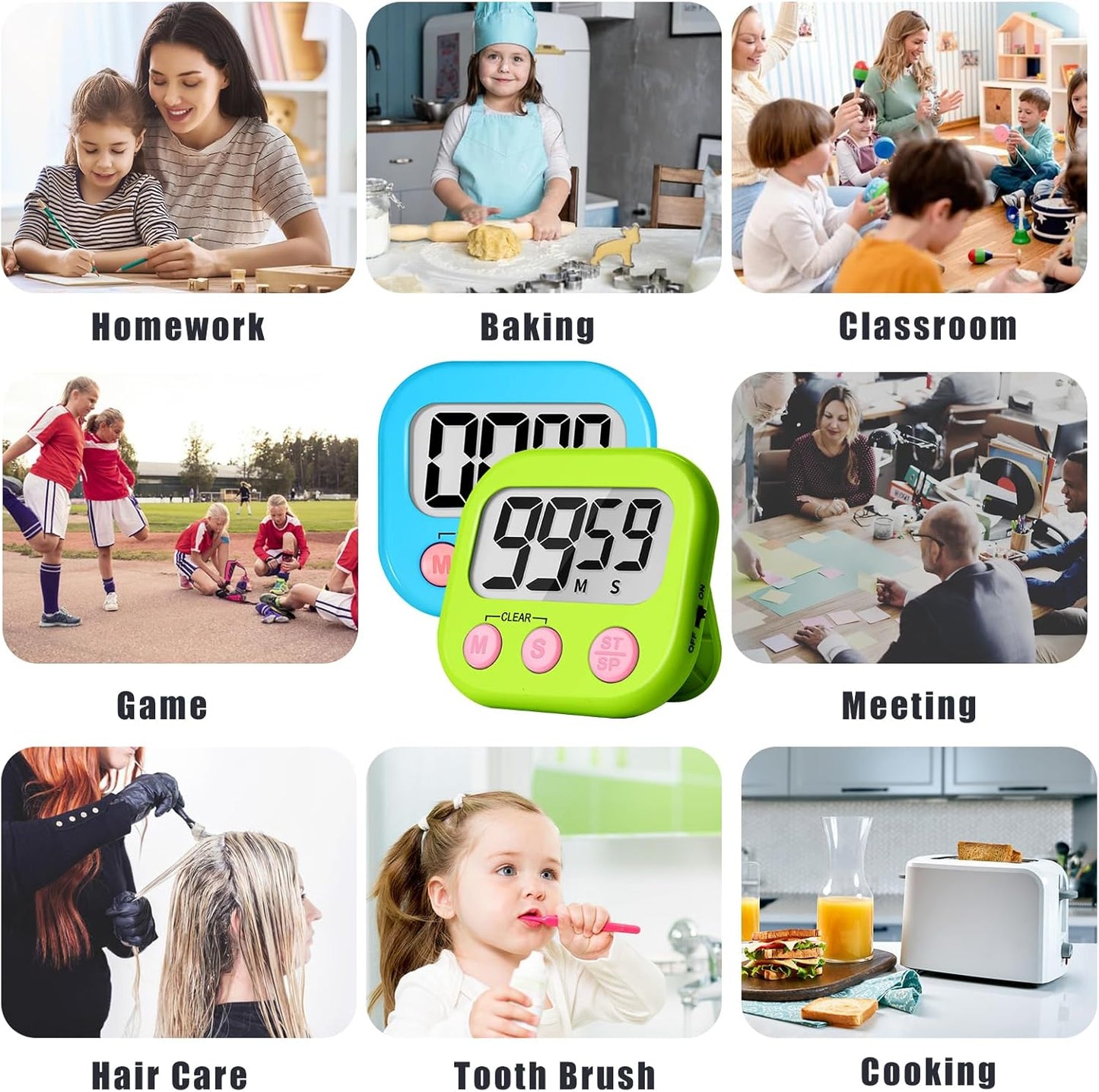 ZILLEEN Classroom Timer for Kids Teachers 2 Pack Digital Timers
