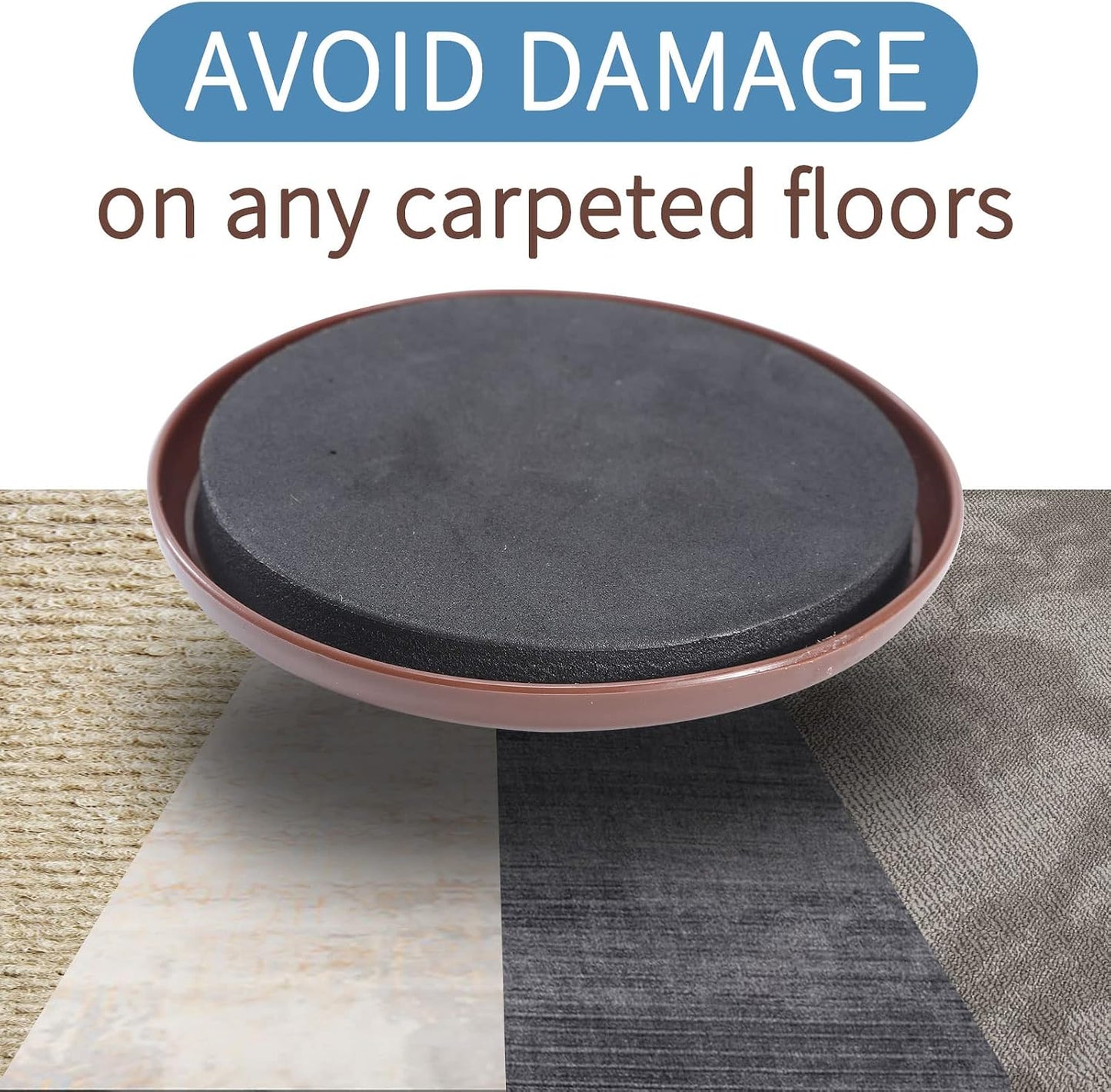 Furniture Sliders 8pcs 3 1/2 inch - Heavy Duty Reusable Round Sliders for Moving Furniture on Carpet, Easily Move Couches/Beds/Armoires/Chair/Table/Cabinet