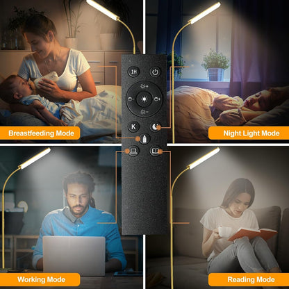 marctronic Floor Lamp, 18W 1800LM Super Bright LED Floor Lamp with Remote & Works with Smart Plug, Dimmable Timing Eye Caring Reading Lamps Floor Standing for Living Room Bedroom Office