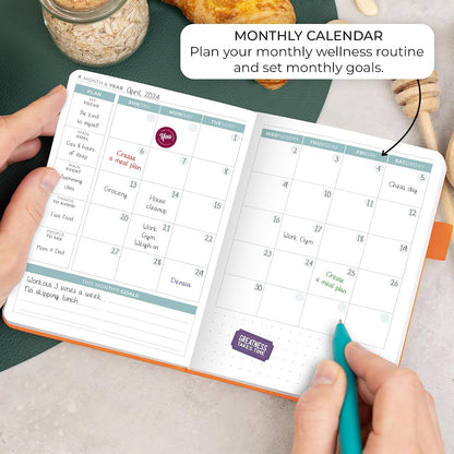 Clever Fox Food Journal for Women & Men, Weight Loss Tracker, Aquamarine