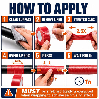 Self Fusing Silicone Tape 2 Rolls Flex Seal Tape 1 Inch x 10 Feet | Waterproof Hose Repair Tape, Silicone Rubber for Plumbing, Pipe Leak Seal, Rescue Tape, Outdoor Coax And Tool Fixation