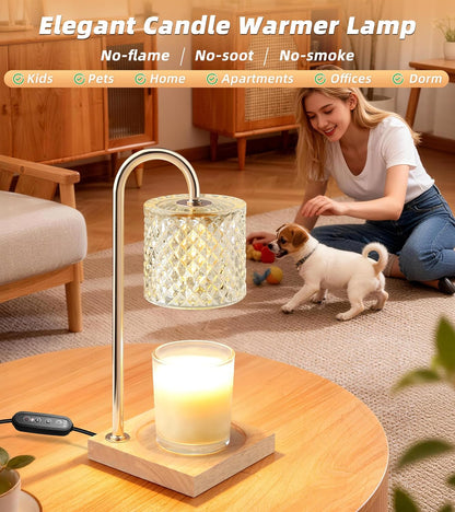 TigQiang Candle Warmer Lamp with Timer, Birthday Gifts for Women, Amber
