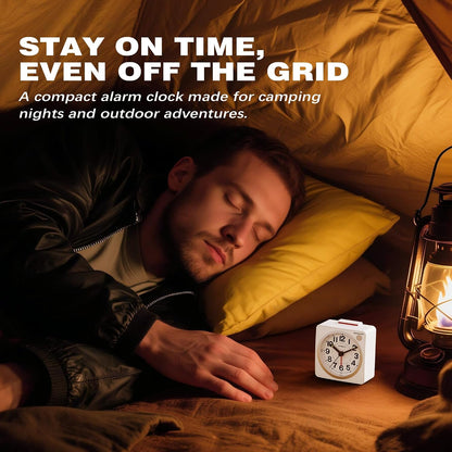AYRELY® 2.6" × 1.4" Ultra Small Battery Operated Analog Travel Alarm Clock