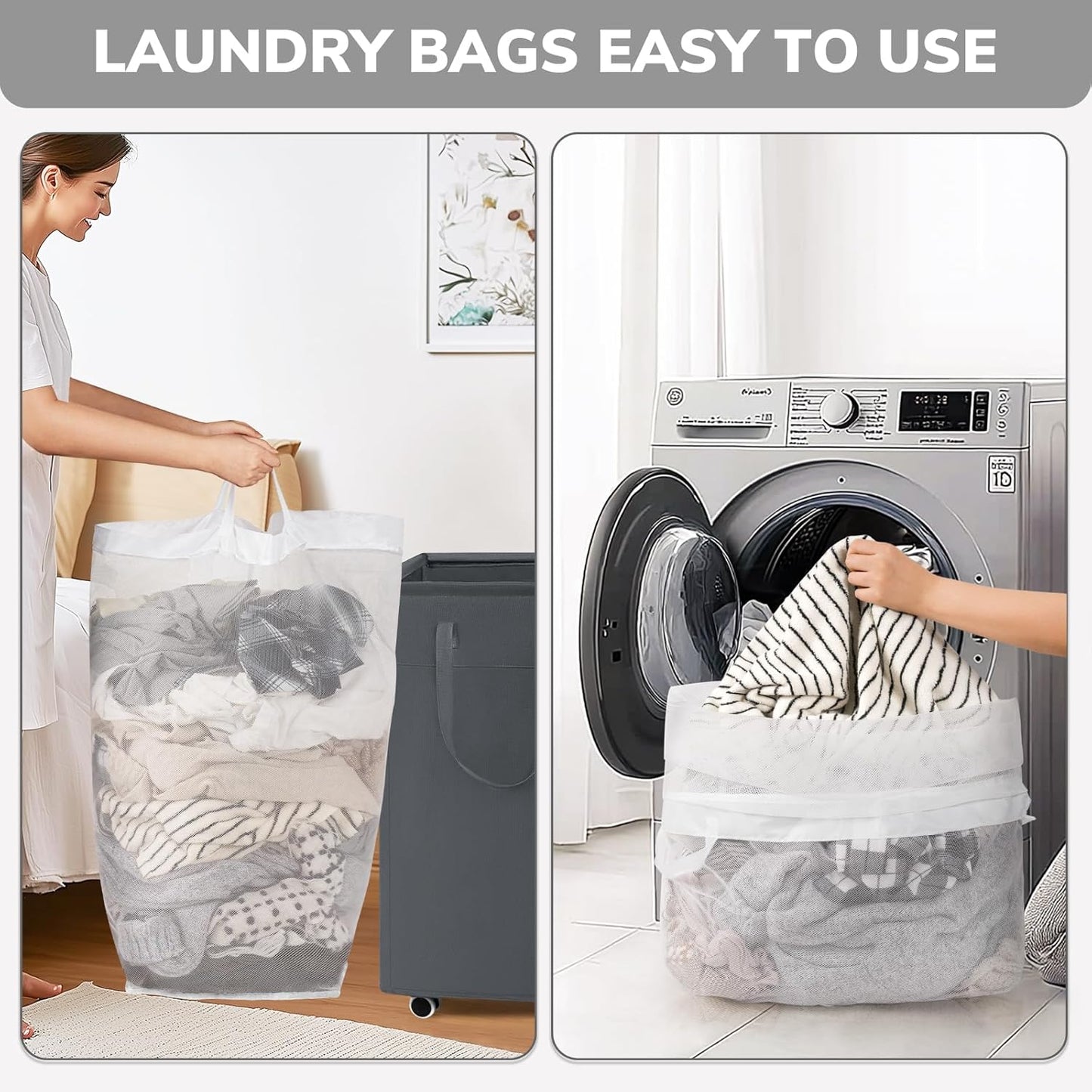 Goodpick 75L Laundry Basket with Wheels & Removable Wash Bag for Dorm | Rolling Laundry Basket with Handles for Dirty Clothes, Fodable Hamper for Laundry Room, Dorm Room Essentials, Grey