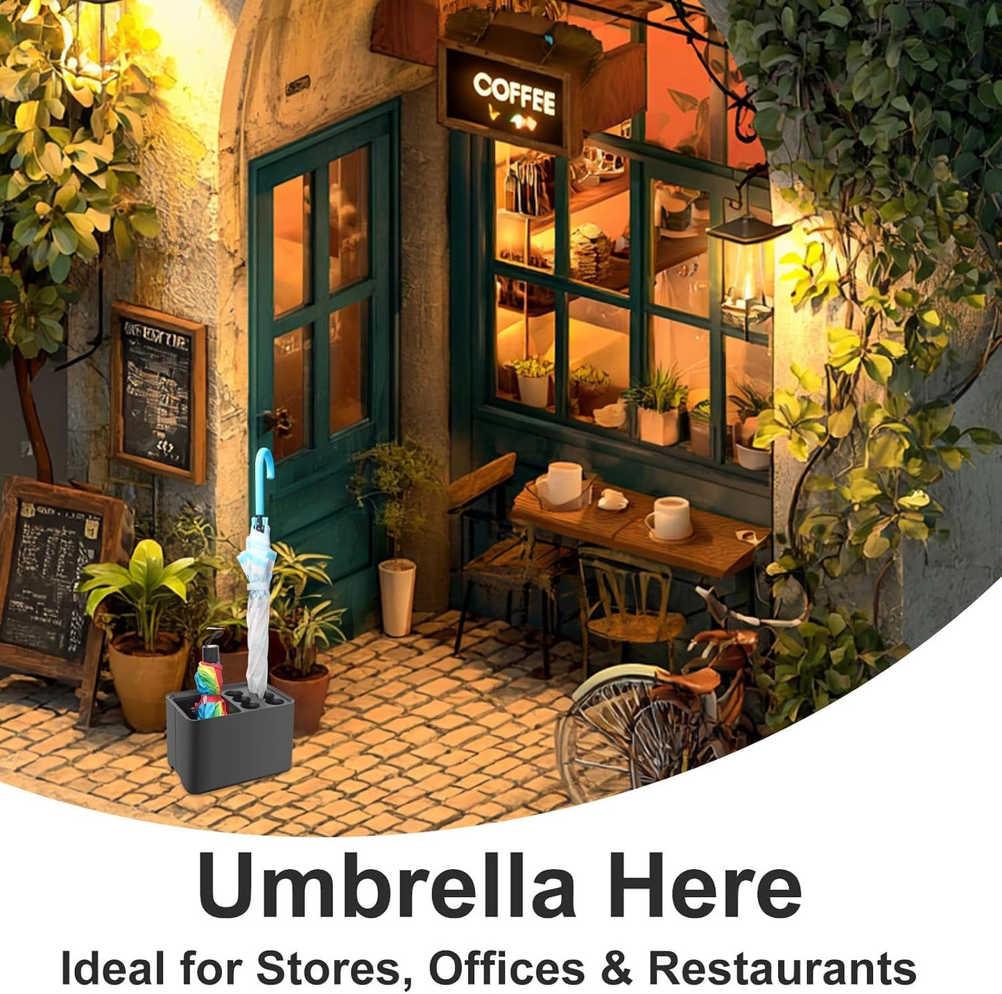 Umbrella Stand Rack Umbrella Holder with Drip Tray for Entryway Corner Home Office Decor Space Saving Organizer Stored 10 Umbrellas