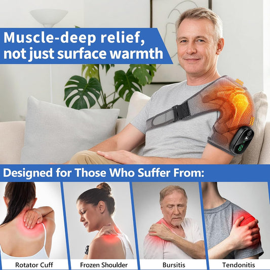 Shoulder Heating Pad with Massage Cordless for Rotator Cuff Frozen Shoulder